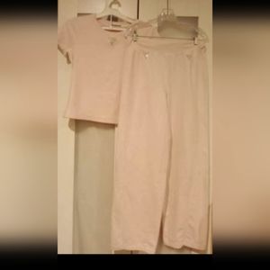 Onque Casuals - 2 Piece - Pink short sleeve top with matching sweatpants - Small